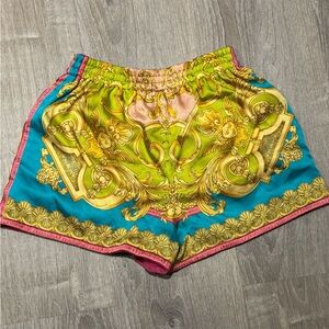 Women's Versace reversible silk and Pink Terry Cloth Shorts